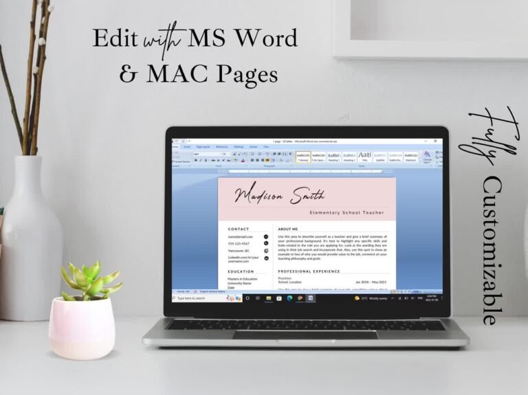 Cómo Crear Un Modelo De Curriculum Vitae Para Docentes En Word Fácilmente 2 docente editando curriculum en computadora portatil