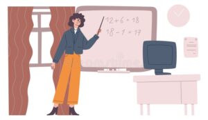 docente escribiendo carta en escritorio ordenado