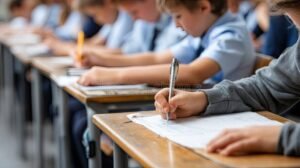 Qué Son Las Glosas Para El Acto De Inicio De Clases Y Cómo Hacerlas 26 estudiantes tomando apuntes en aula luminosa