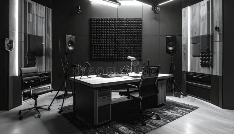 Qué servicios ofrecen en El Recinto Estudio y Salas para grabación 2 estudio de grabacion moderno con microfonos