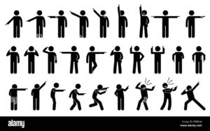 Cómo distinguir la 1ra, 2da y 3ra persona en gramática 7 ilustracion con figuras senalando a si mismos y otros