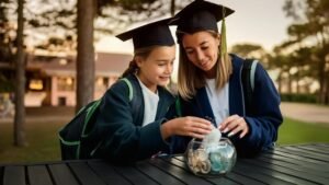 jovenes estudiantes contentos con becas educativas