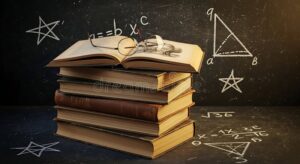 libro abierto con formulas matematicas clasicas