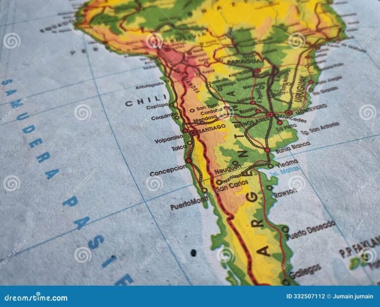 mapa fisico colorido de argentina y regiones
