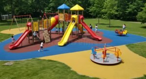 Qué establece el Artículo 31 sobre el derecho del niño a jugar 18 ninos jugando en parque colorido y seguro