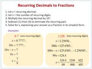 numero decimal periodico con fracciones y algebra