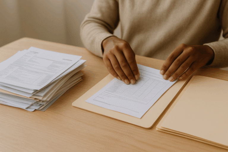 Cómo Llenar Correctamente la Declaración Jurada Docente Paso a Paso 2 persona llenando formulario en escritorio ordenado