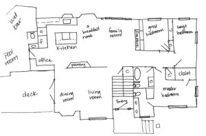 plano de casa dibujado a mano simple