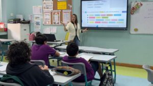 profesor ensenando espanol a estudiantes internacionales